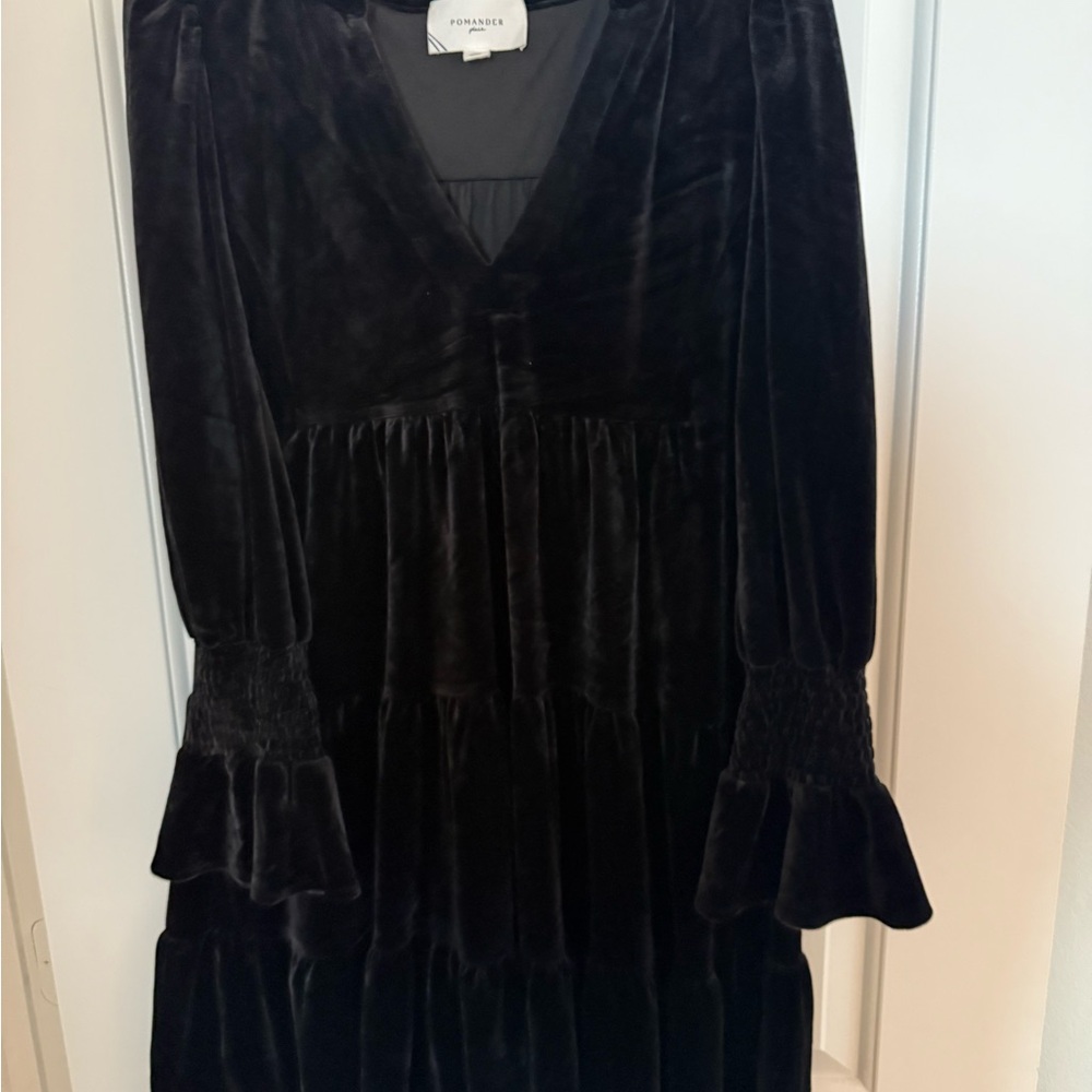 Pomander Place Elegant Black Velvet Dress